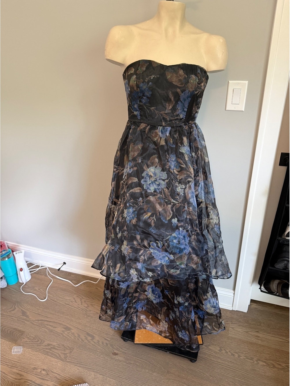 Lulus New Strapless Floral High-Low Dress with Tags - Picture 2 of 15